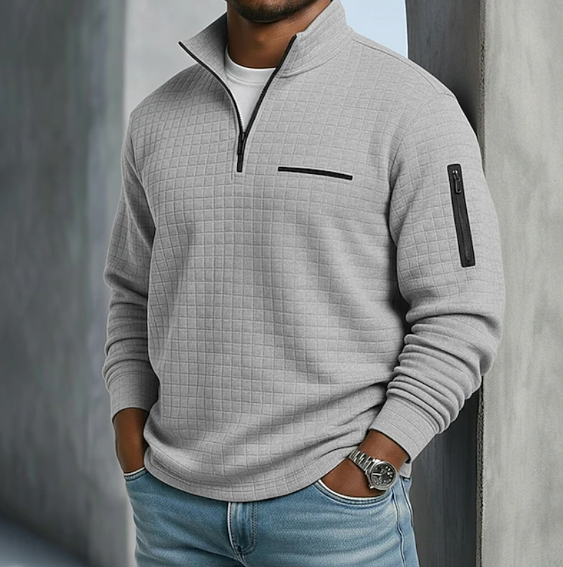 Lukas | Pull Troyer pour homme en maille gaufrée