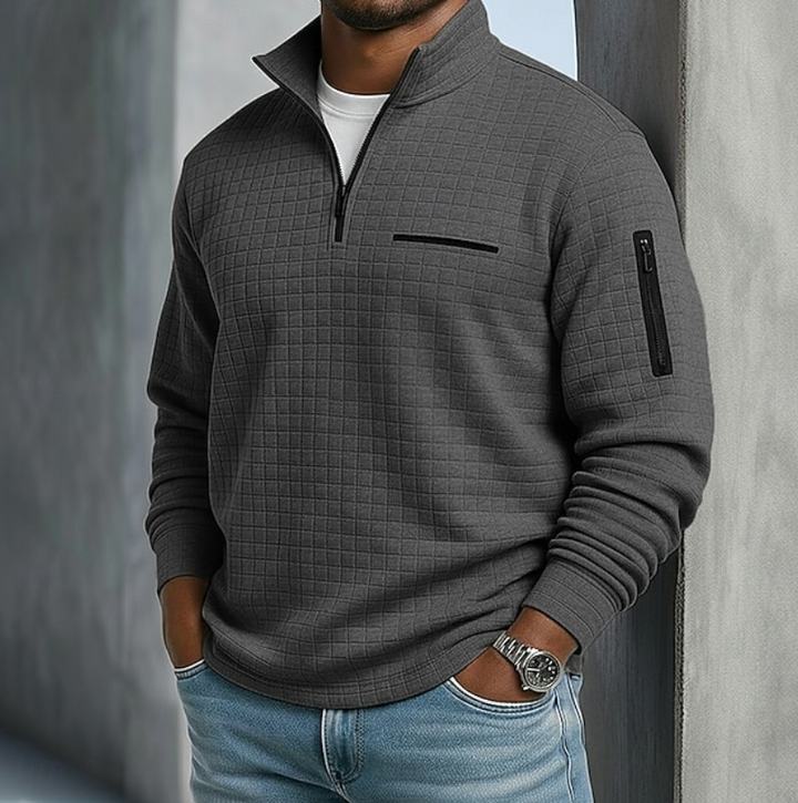Lukas | Pull Troyer pour homme en maille gaufrée