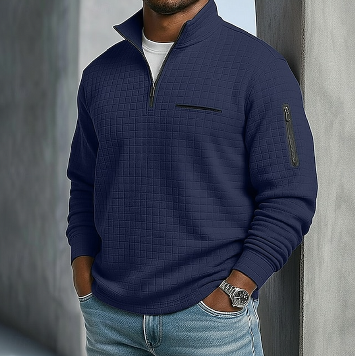 Lukas | Pull Troyer pour homme en maille gaufrée