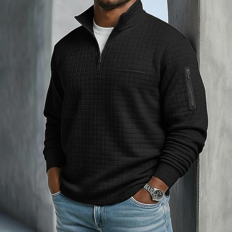 Lukas | Pull Troyer pour homme en maille gaufrée