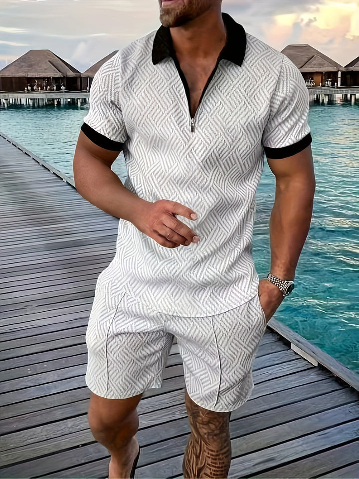Manuel | Herren Poloshirt Zweiteiler mit Shorts