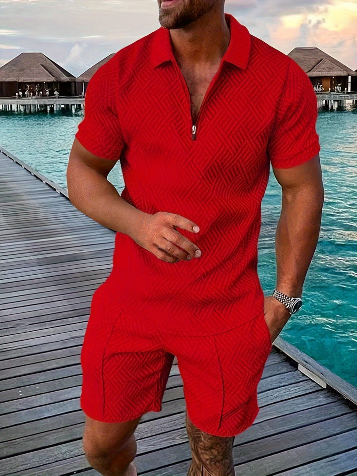 Manuel | Herren Poloshirt Zweiteiler mit Shorts