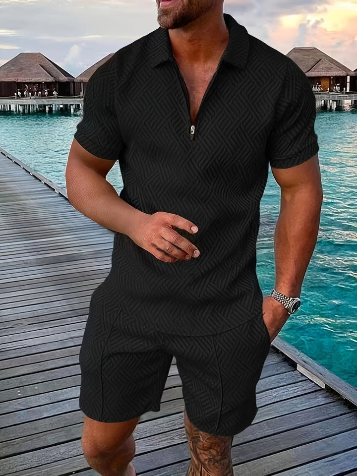 Manuel | Herren Poloshirt Zweiteiler mit Shorts