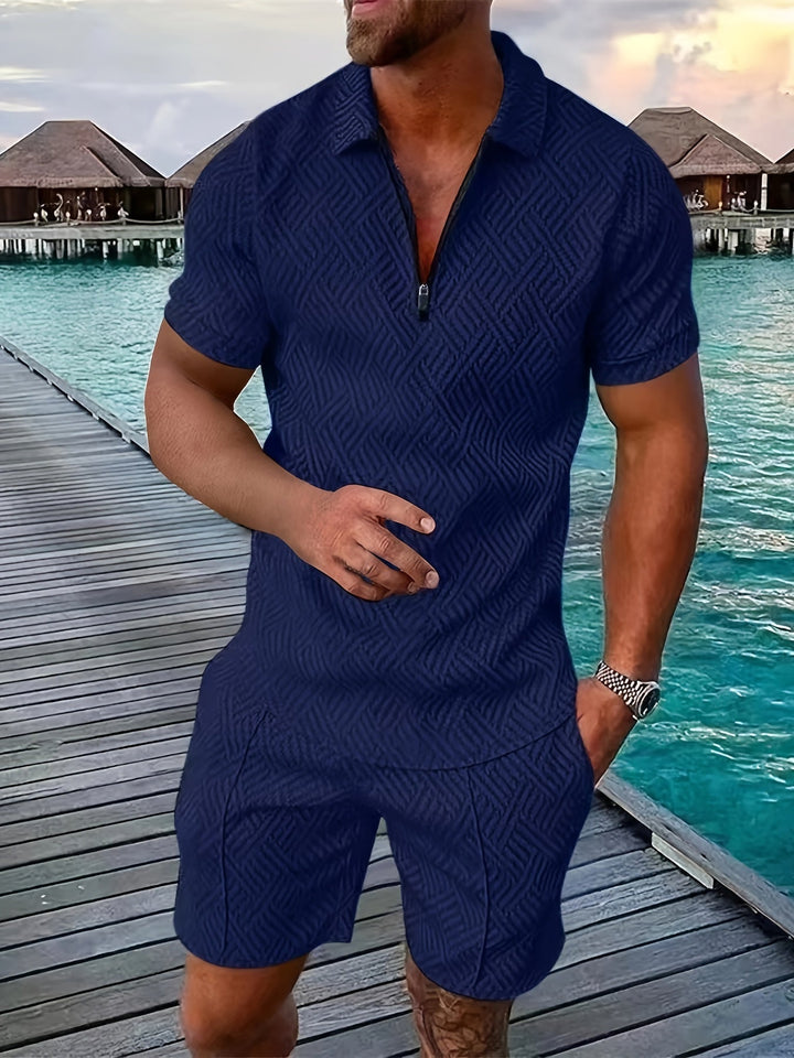 Manuel | Herren Poloshirt Zweiteiler mit Shorts