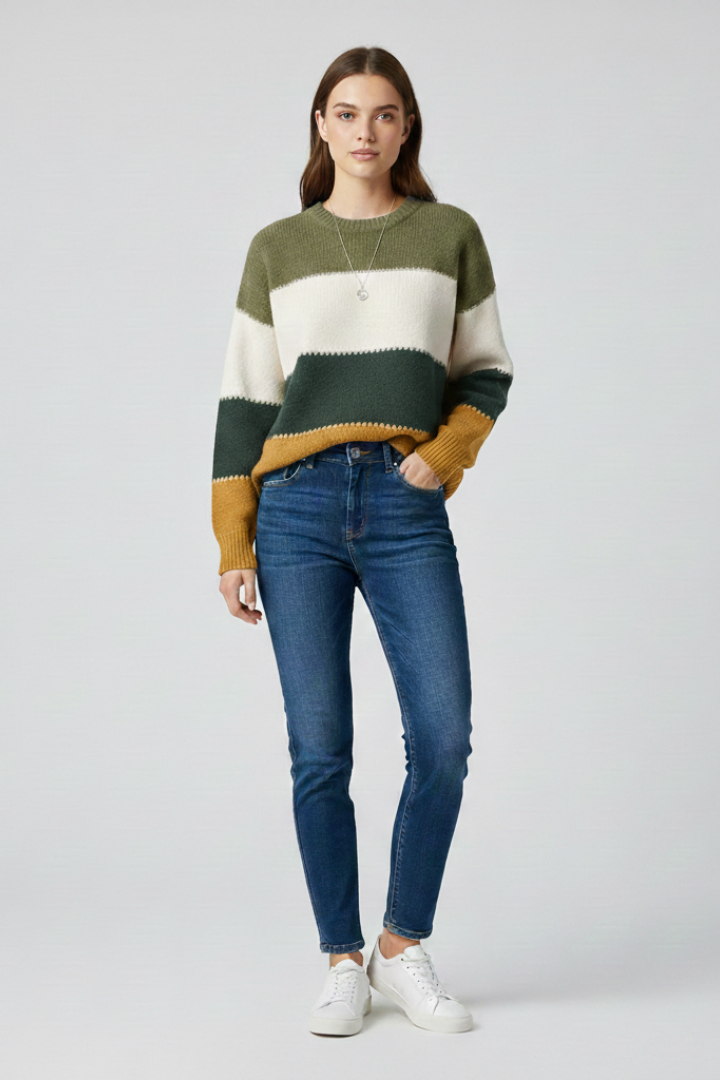 Mara | Pull oversize rayé en maille pour femme