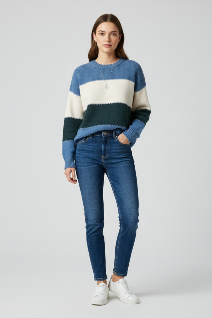 Mara | Pull oversize rayé en maille pour femme