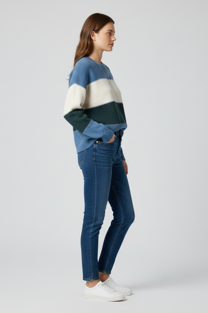 Mara | Pull oversize rayé en maille pour femme