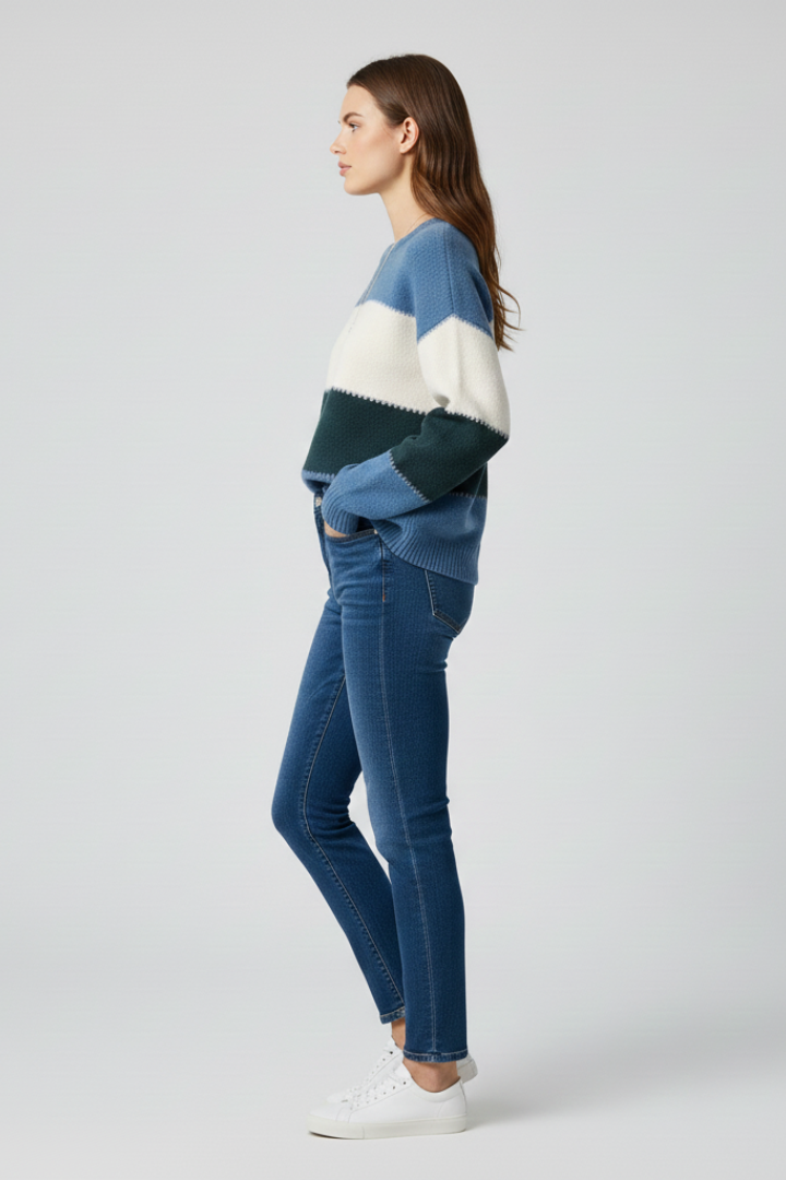 Mara | Pull oversize rayé en maille pour femme