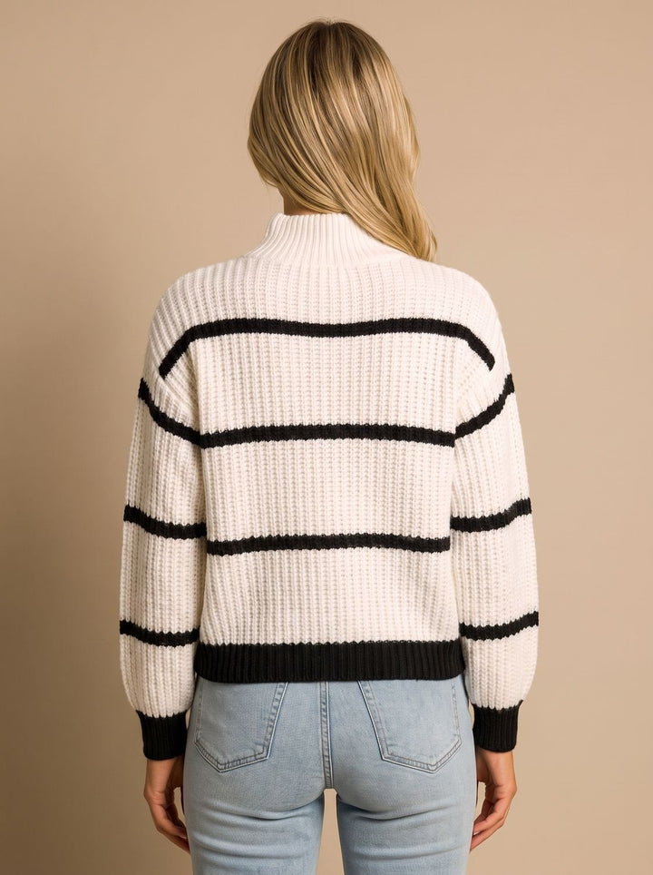 Mara | Women's Striped Turtleneck Sweater