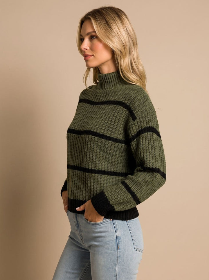 Mara | Women's Striped Turtleneck Sweater