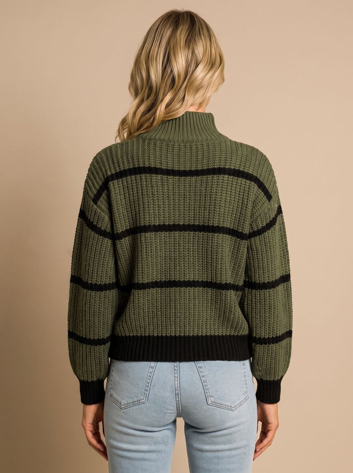 Mara | Women's Striped Turtleneck Sweater