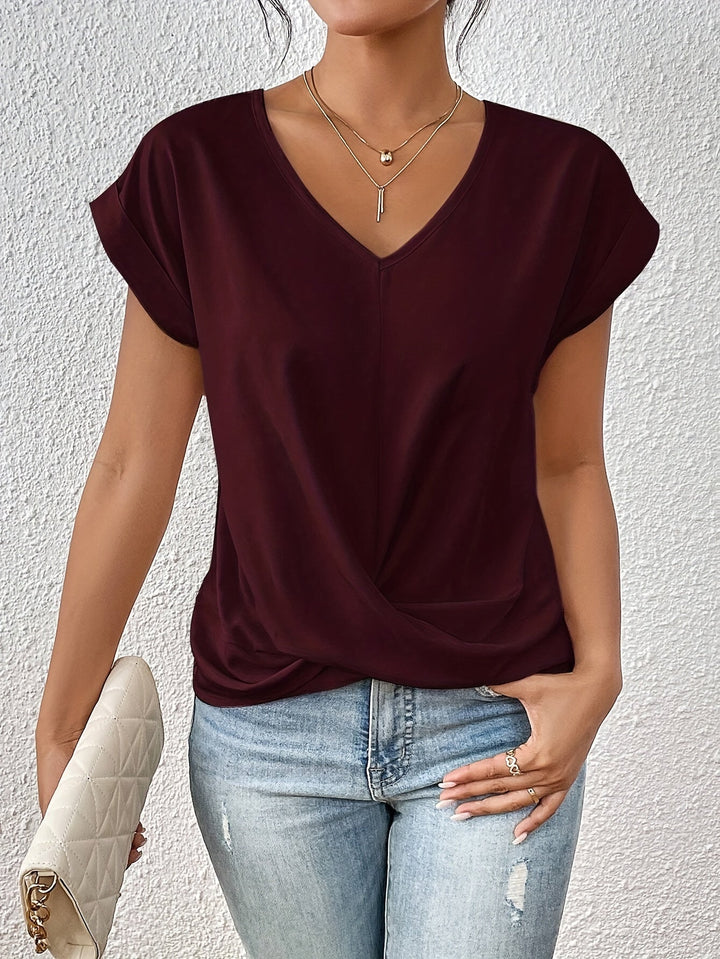 Mara | Damen Kurzarm-Shirt mit V-Ausschnitt