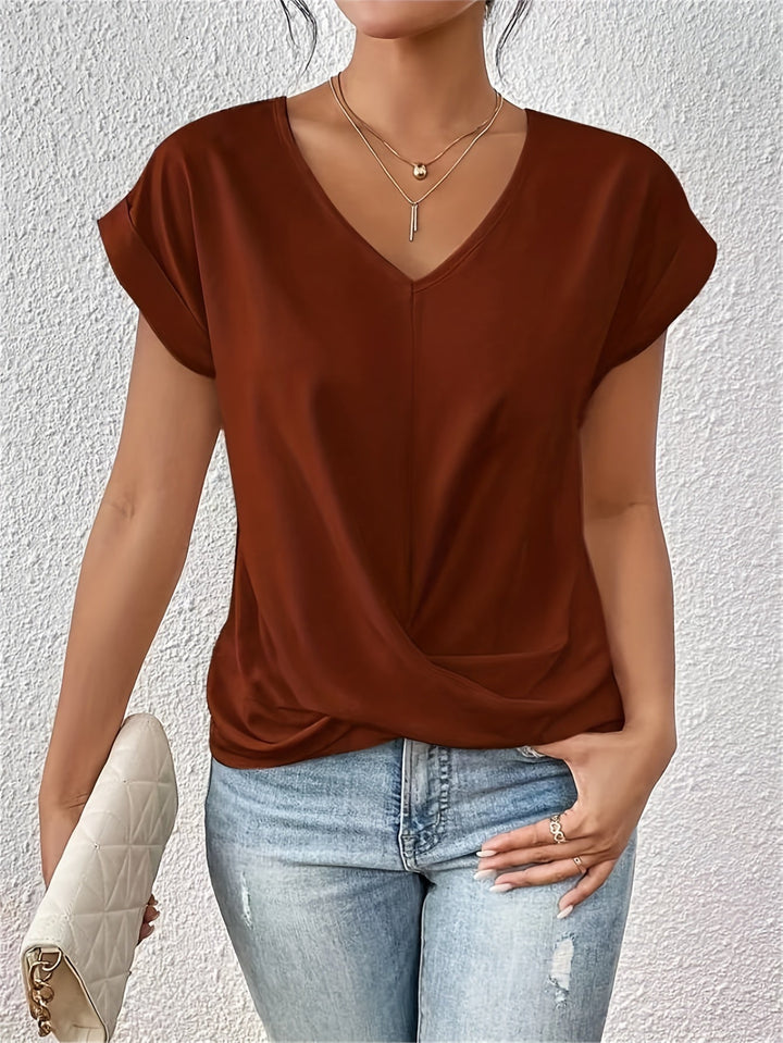 Mara | Damen Kurzarm-Shirt mit V-Ausschnitt