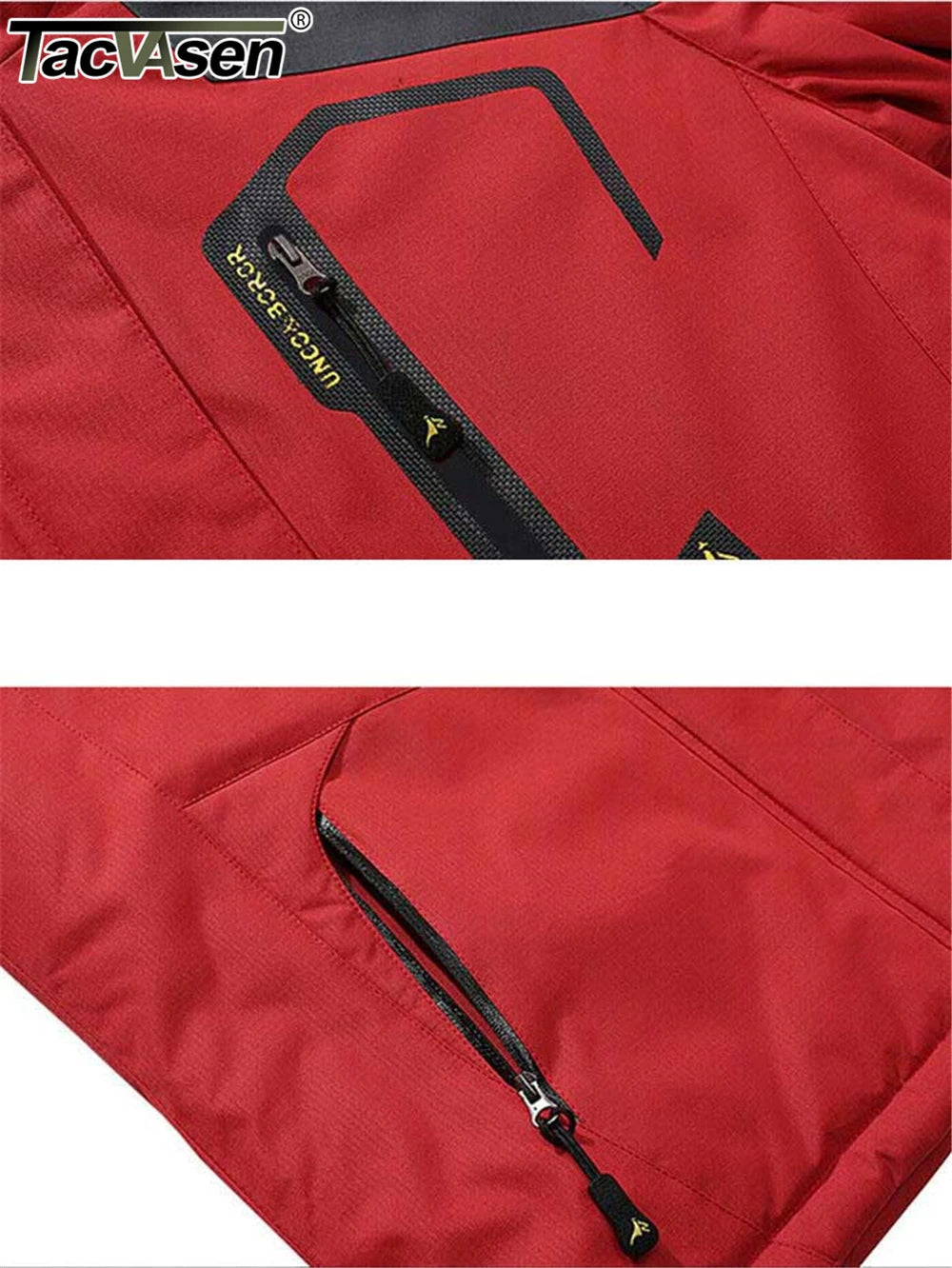 Rote Marco Herren-Winterjacke mit wasserabweisender Oberfläche und praktischen Reißverschlusstaschen für den Alltag.