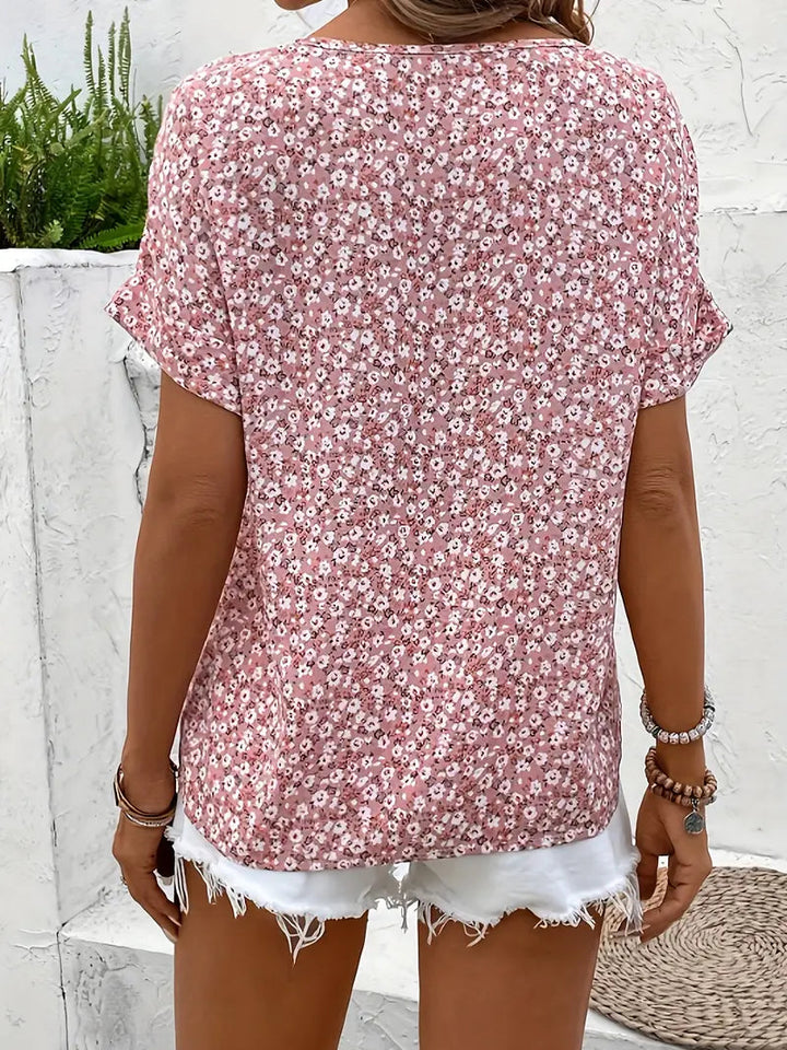 Marisa | Damen Geblümte Kurzarm Bluse