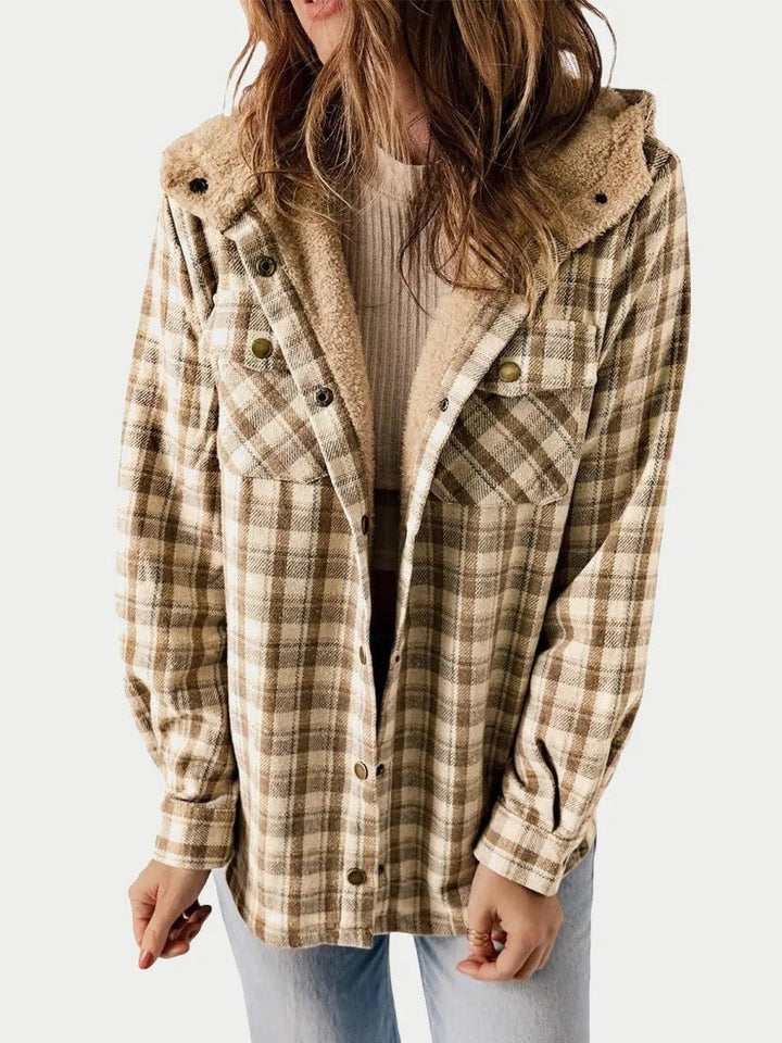 Marla | Veste à carreaux pour femme avec capuche