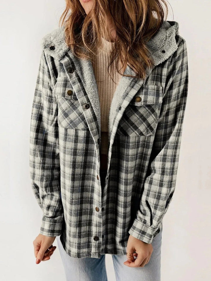 Marla | Veste à carreaux pour femme avec capuche