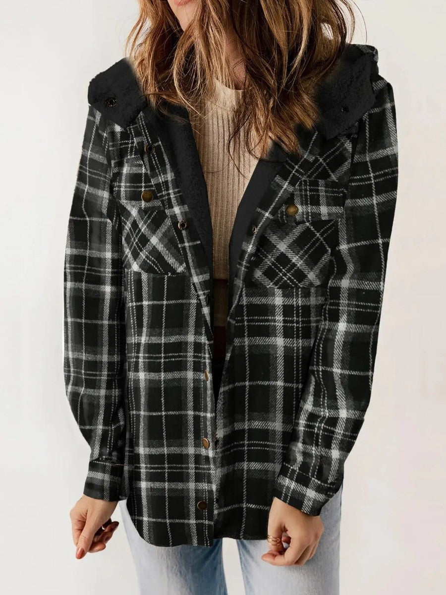 Marla | Veste à carreaux pour femme avec capuche