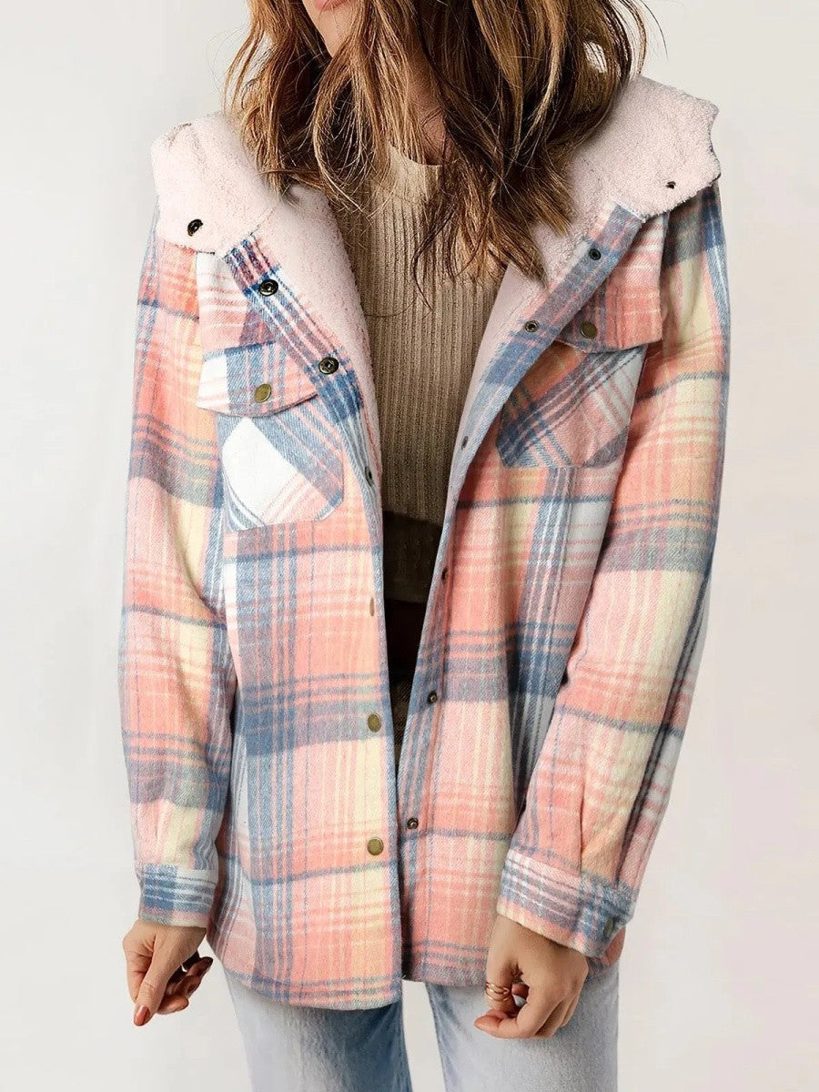 Marla | Veste à carreaux pour femme avec capuche