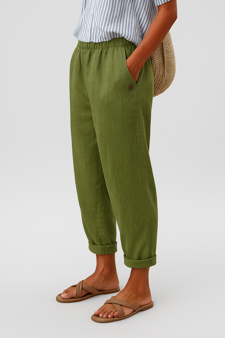 Marlene | Damen Leinenhose mit Seitentaschen