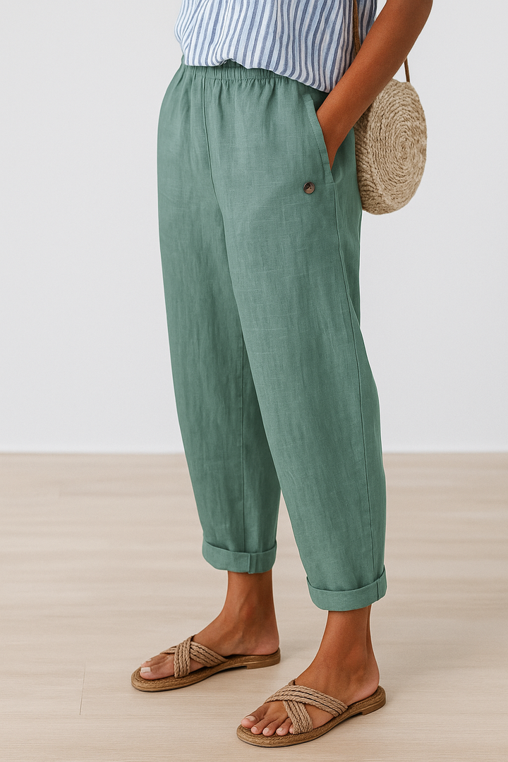 Marlene | Damen Leinenhose mit Seitentaschen