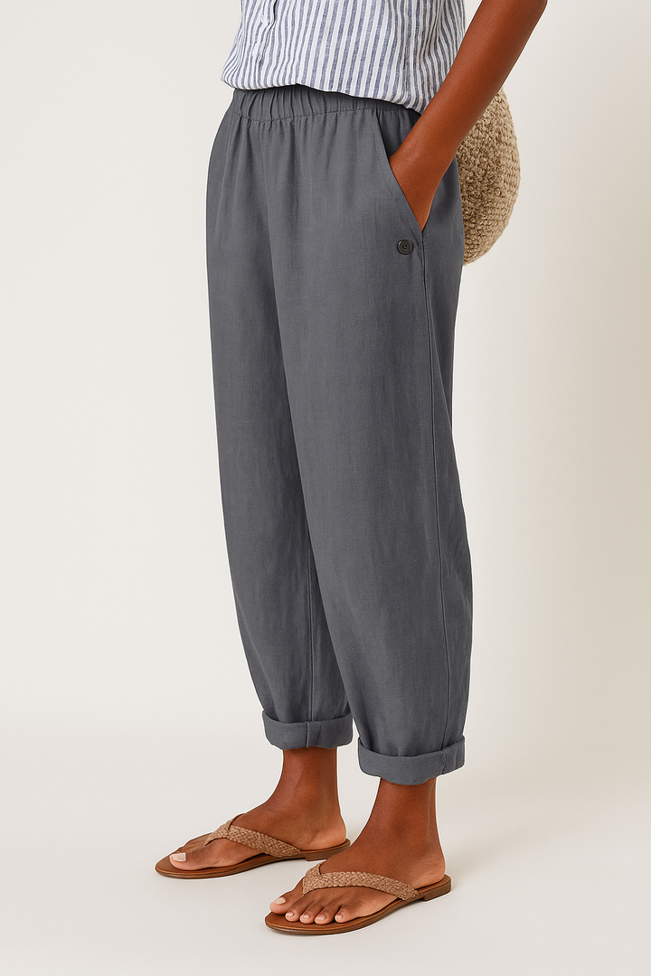 Marlene | Damen Leinenhose mit Seitentaschen