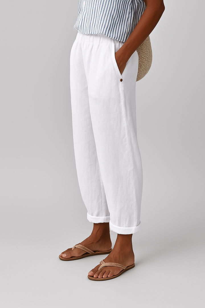 Marlene | Damen Leinenhose mit Seitentaschen