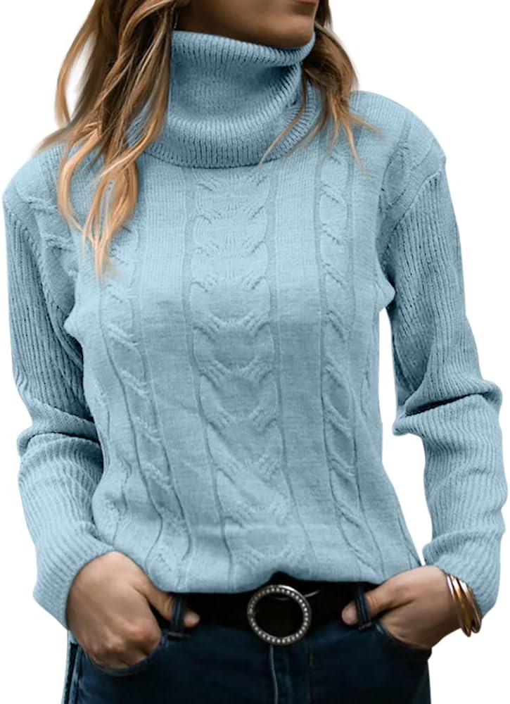 Marlene | Pull en maille à col roulé pour femme avec motif torsadé