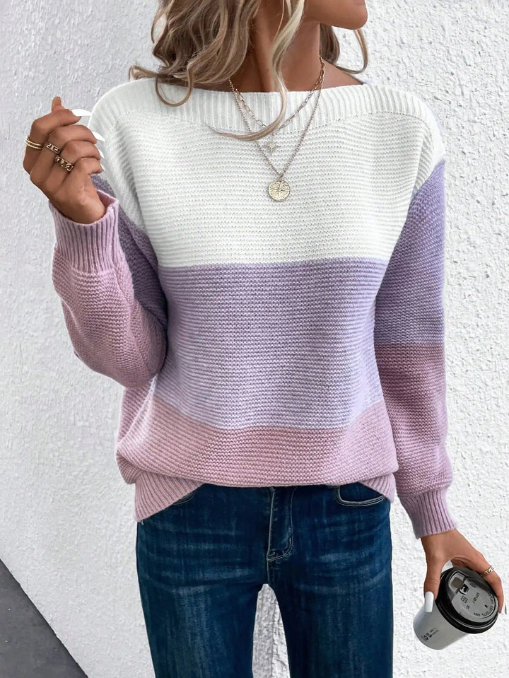 Mila | Damen Colorblock Strickpullover