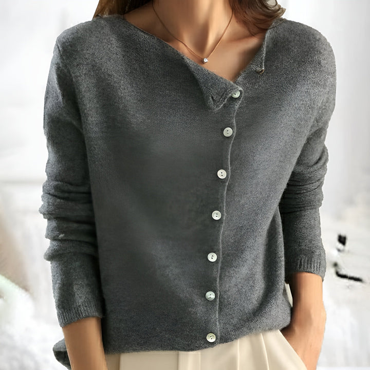 Mila | Gilet fin en maille avec patte de boutonnage pour femme