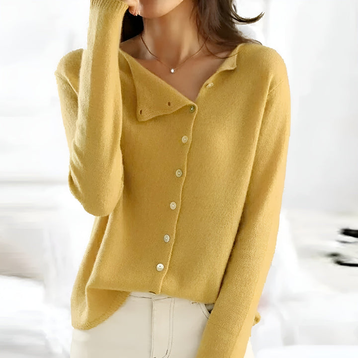 Mila | Gilet fin en maille avec patte de boutonnage pour femme