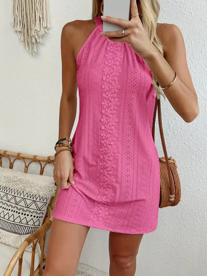 Mira | Damen Boho Neckholder-Minikleid