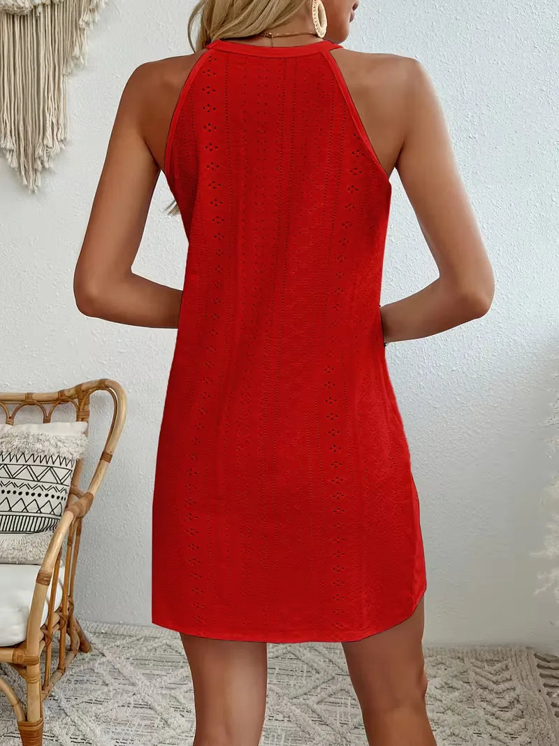 Mira | Damen Boho Neckholder-Minikleid