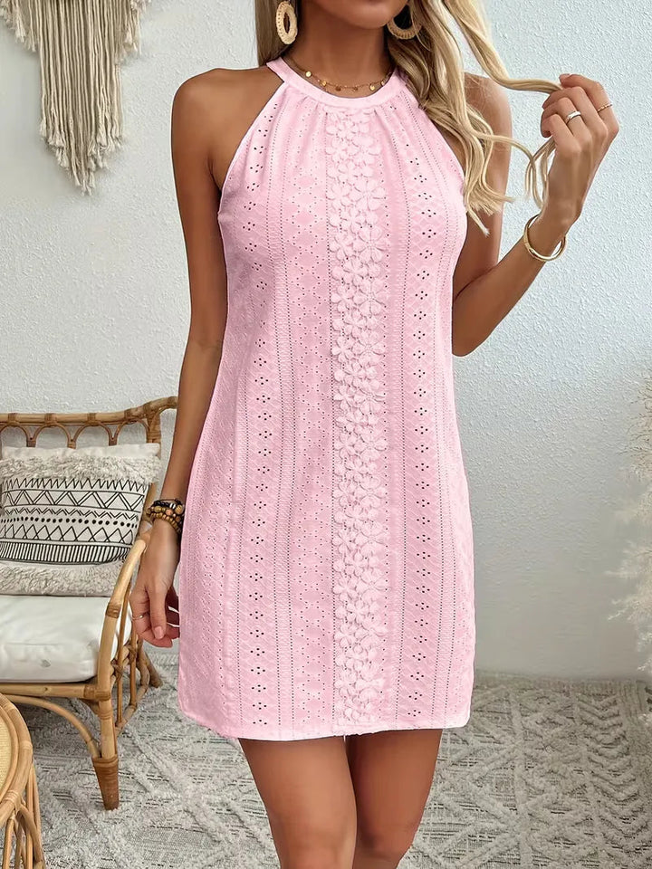 Mira | Damen Boho Neckholder-Minikleid