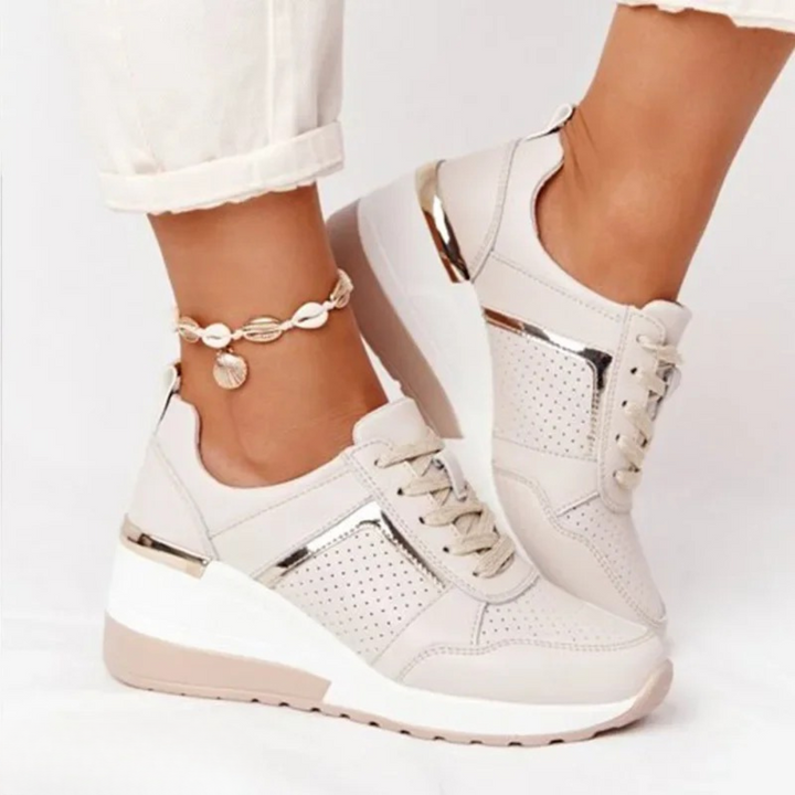 Nadine | Baskets compensées pour femme à lacets
