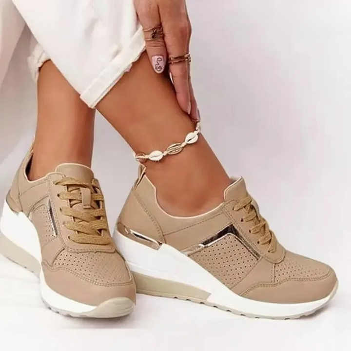 Nadine | Baskets compensées pour femme à lacets