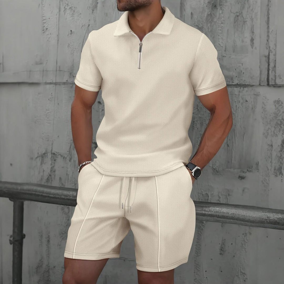 Noah | Herren Poloshirt Zweiteiler mit Reissverschluss