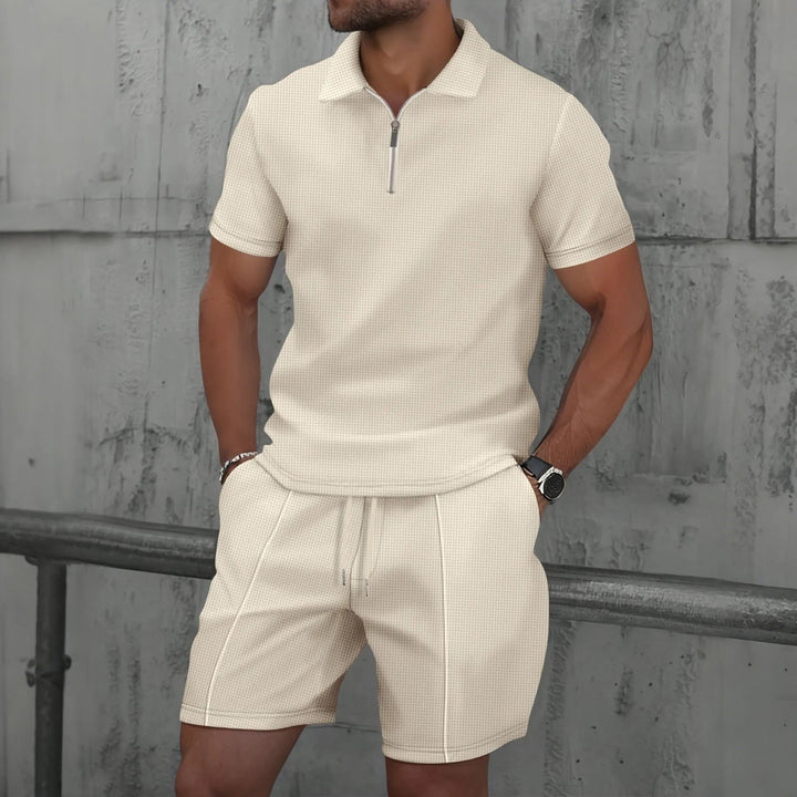 Noah | Herren Poloshirt Zweiteiler mit Reissverschluss