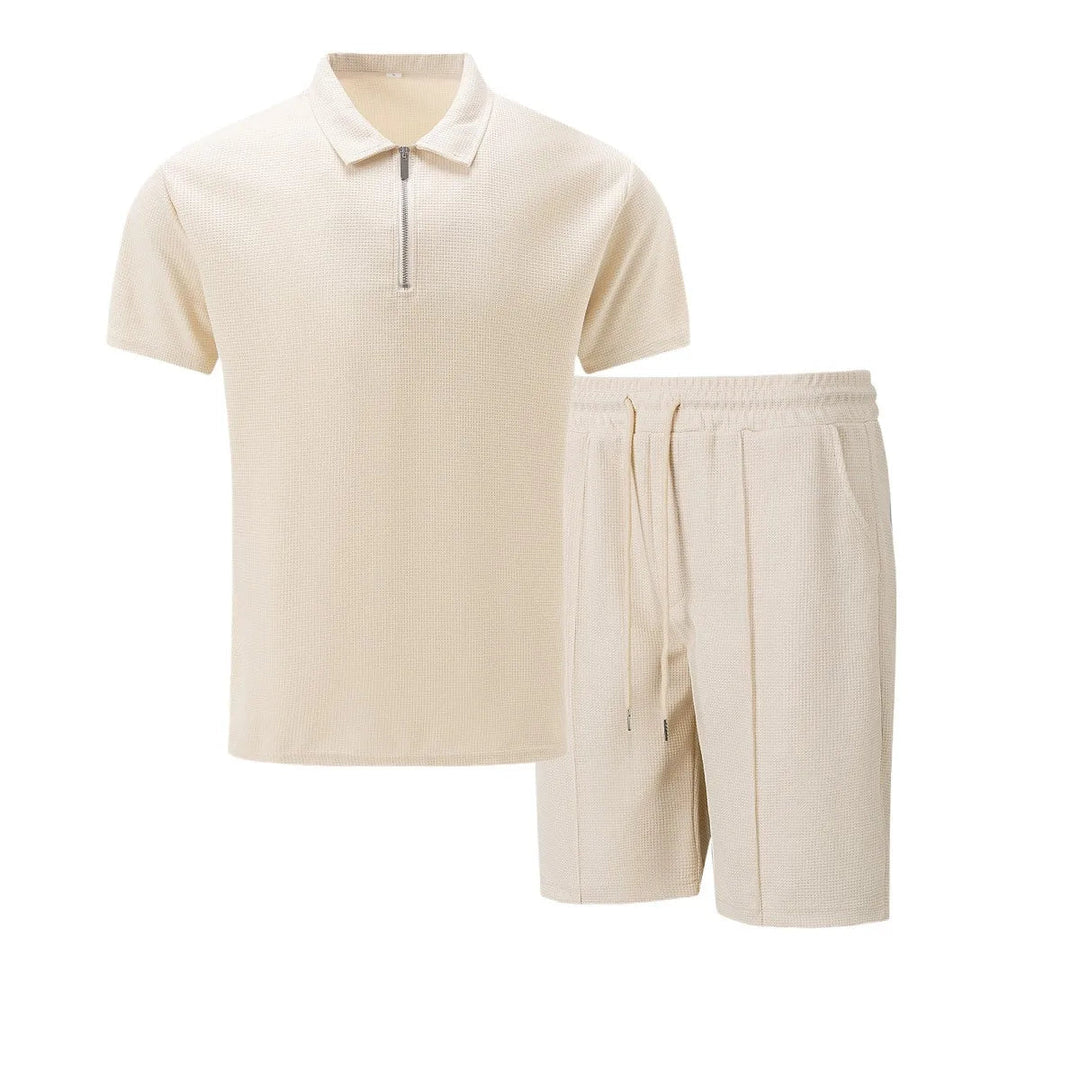 Noah | Herren Poloshirt Zweiteiler mit Reissverschluss