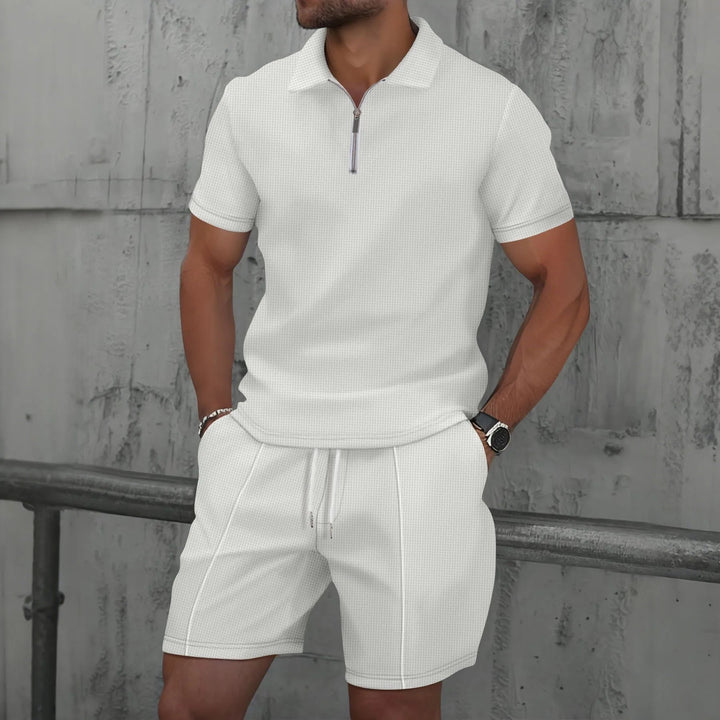 Noah | Herren Poloshirt Zweiteiler mit Reissverschluss