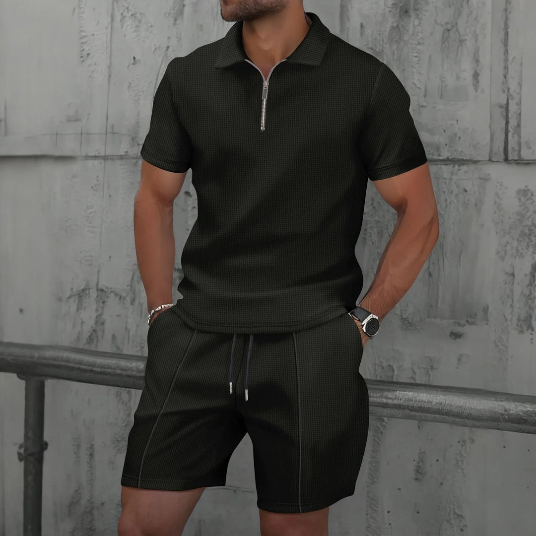Noah | Herren Poloshirt Zweiteiler mit Reissverschluss