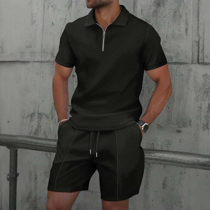 Noah | Herren Poloshirt Zweiteiler mit Reissverschluss