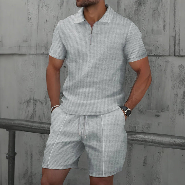 Noah | Herren Poloshirt Zweiteiler mit Reissverschluss