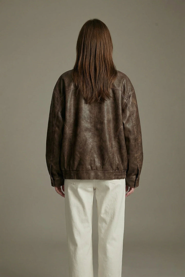 Nora | Women's oversized leather jacket