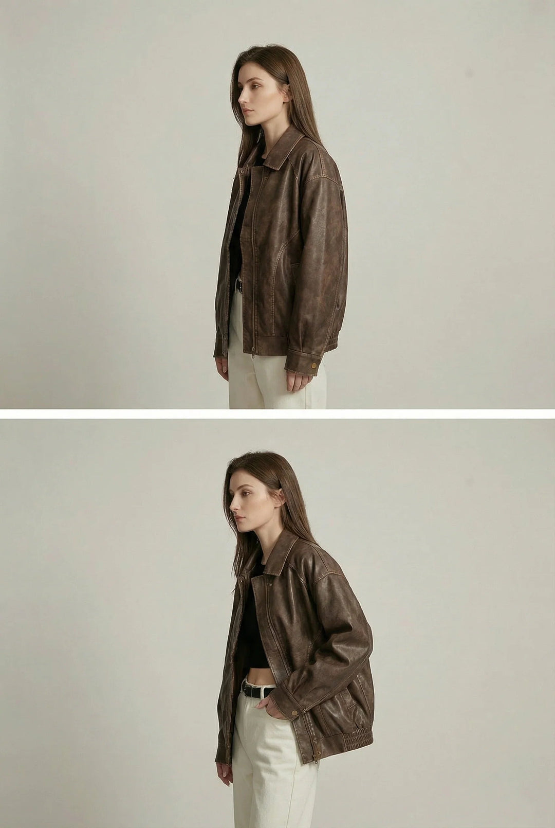 Nora | Women's oversized leather jacket