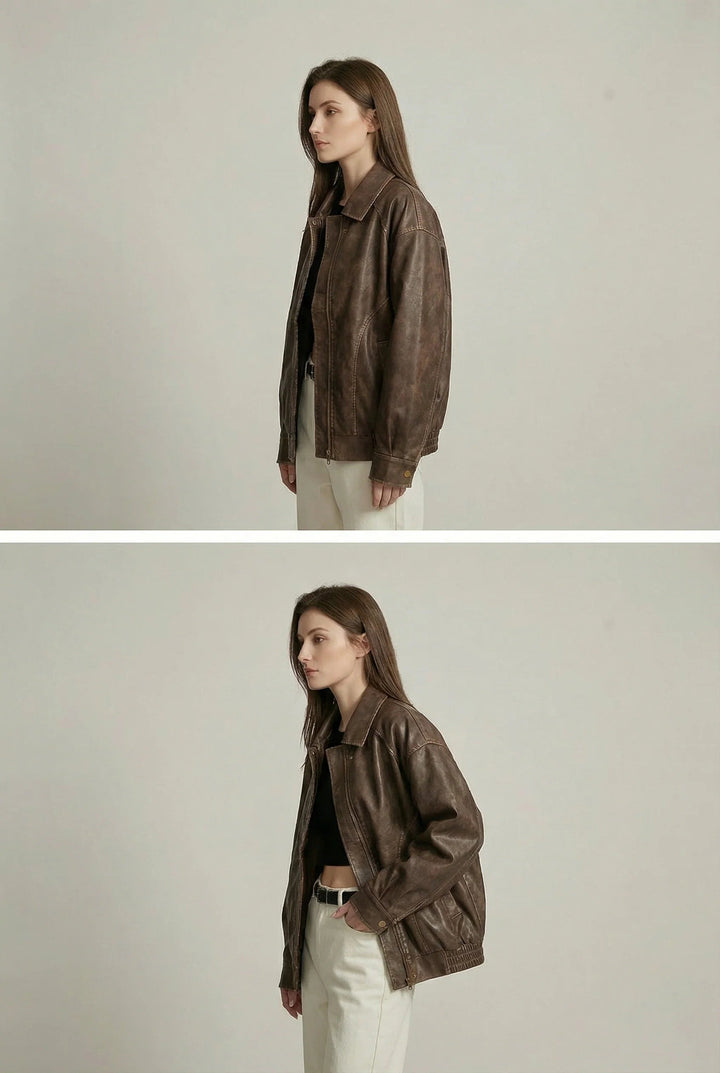 Nora | Women's oversized leather jacket