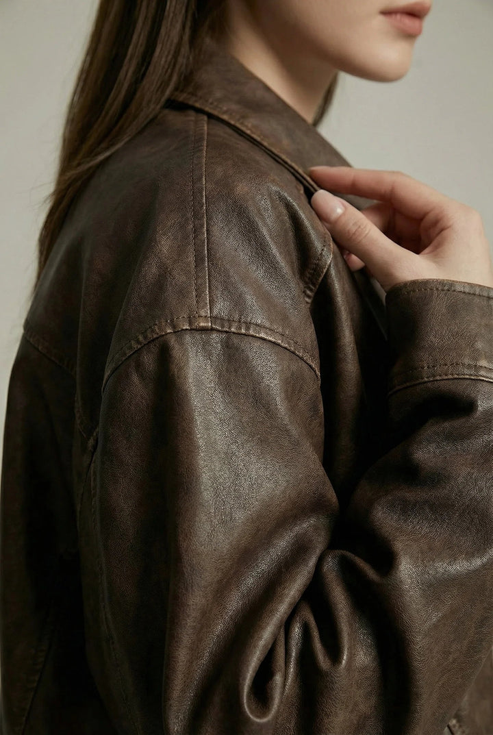 Nora | Women's oversized leather jacket