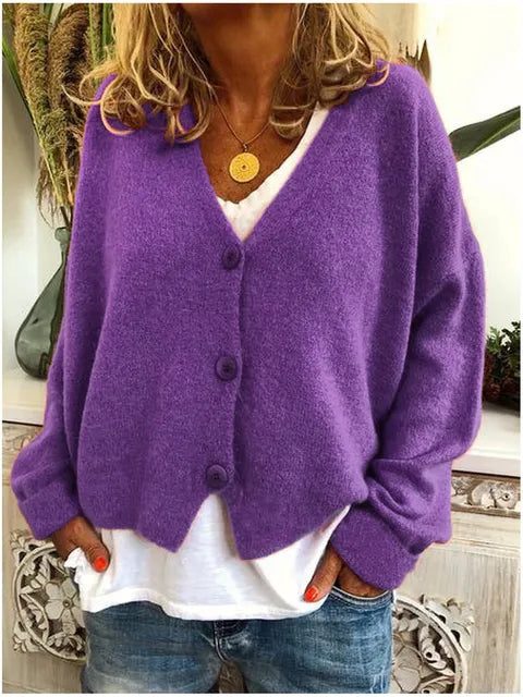 Nora | Damen Strickjacke mit V-Ausschnitt