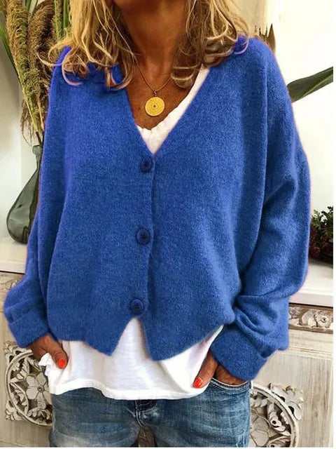 Nora | Damen Strickjacke mit V-Ausschnitt