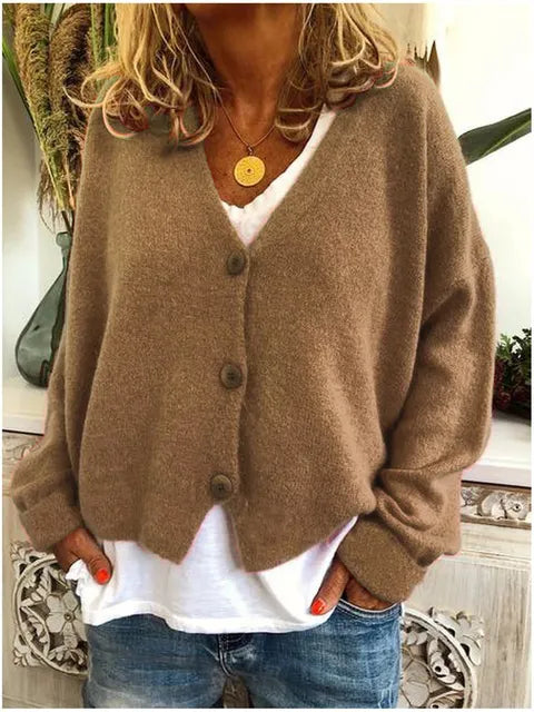Nora | Damen Strickjacke mit V-Ausschnitt